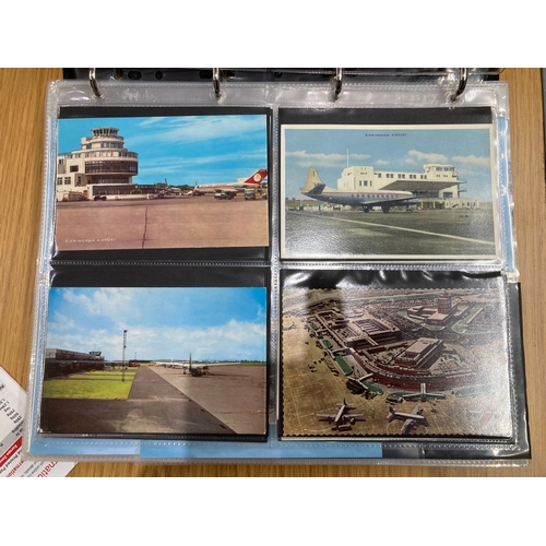 20 - Album of transport postcards with planes, buses, trams, fire engines, zeppelin etc  (approx 180 card... 