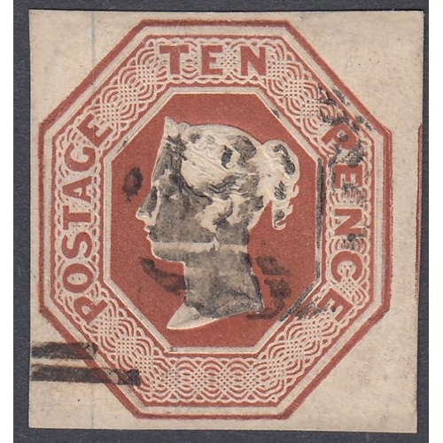 116 - QV used on album pages 1841 to 1900 including high values , 6d 1/- and 10d embossed issues, good ear... 