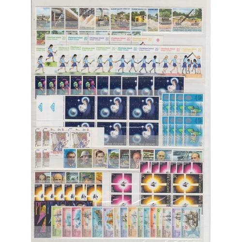 349 - STAMPS CHRISTMAS ISLANDS Five double-sided stock pages with various U/M QEII issues with many sets, ... 