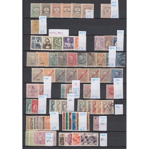 529 - STAMPS POTUGAL : A mint and used selection on nine double-sided stock pages with many useful and bet... 