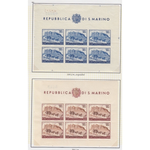 541 - STAMPS ST MARINO : 1949-51 75th Anniversary of Universal Postal Union, set of four mint sheetlets in... 