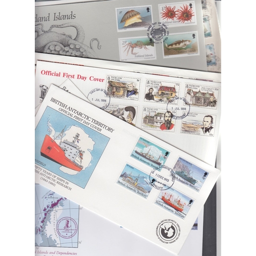 34 - STAMPS: SOUTH ATLANTIC, a batch fine used sets on 24 pristine FDCs from 1974 to 2005 with Falklands ... 