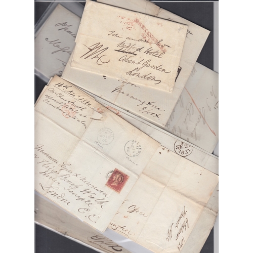 152 - POSTAL HISTORY ESSEX, 1812 to 1880s selection of 29 wrappers or envelopes including Halstead Penny P... 