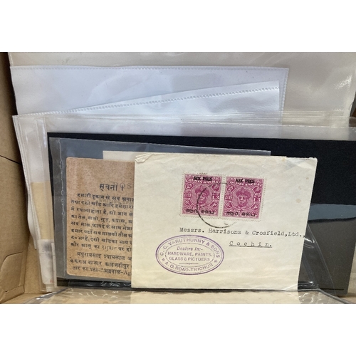 104 - POSTAL HISTORY : Box of QV to GVI covers and cards including registered, FDC's, Ghandi part set (no1... 