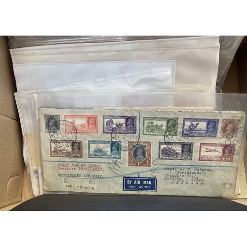 104 - POSTAL HISTORY : Box of QV to GVI covers and cards including registered, FDC's, Ghandi part set (no1... 