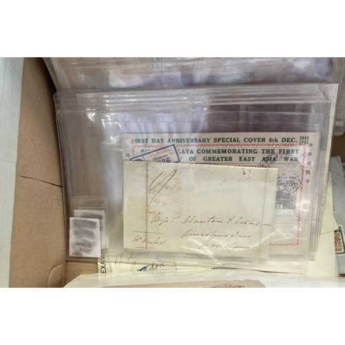 104 - POSTAL HISTORY : Box of QV to GVI covers and cards including registered, FDC's, Ghandi part set (no1... 