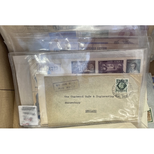 104 - POSTAL HISTORY : Box of QV to GVI covers and cards including registered, FDC's, Ghandi part set (no1... 