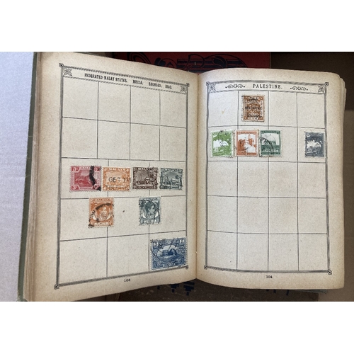 22 - STAMPS : WORLD, three 'old time' stamp albums including a Lincoln, Royal and a Schaubek. Various min... 