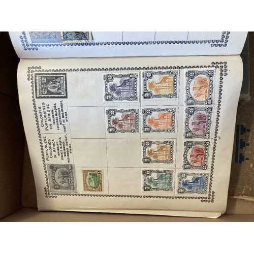 22 - STAMPS : WORLD, three 'old time' stamp albums including a Lincoln, Royal and a Schaubek. Various min... 