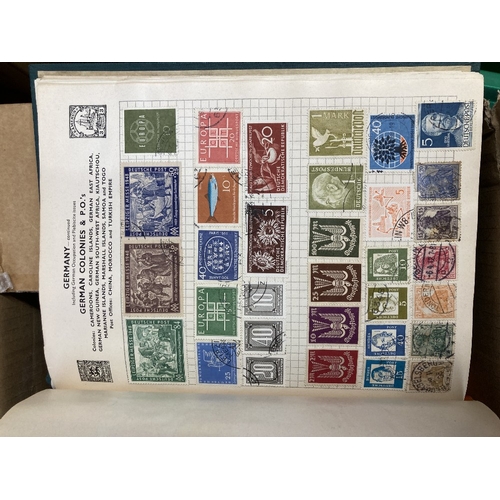 58 - STAMPS CHARITY : Mixed box of World albums, some good early stamps spotted plus Australia stamp pack... 