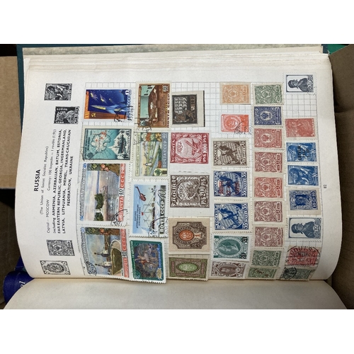 58 - STAMPS CHARITY : Mixed box of World albums, some good early stamps spotted plus Australia stamp pack... 