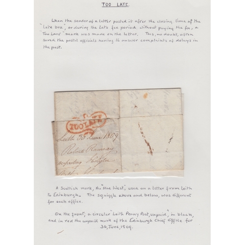 144 - STAMPS GREAT BRITAIN : Album of postal history mainly instructional marks etc. Pre-stamp through to ... 