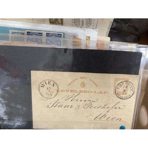 111 - STAMPS POSTAL HISTORY : Shoebox of World covers including Austria/Hungary printed stationery etc