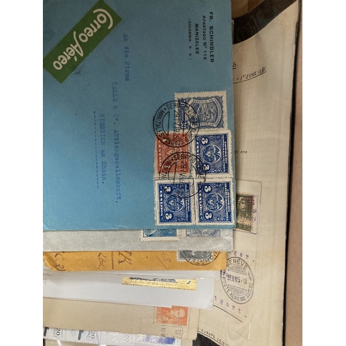 111 - STAMPS POSTAL HISTORY : Shoebox of World covers including Austria/Hungary printed stationery etc