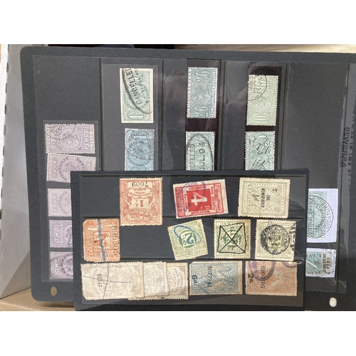 143 - STAMPS GREAT BRIATIN : QV to QEII, box with many dozens of stockcards, four small stockbooks, album ... 