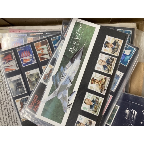 50 - STAMPS : Flat box containing lots of better stamps, packs etc plus GB booklets and War Tax sheet, as... 