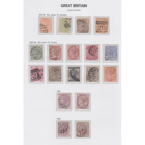 116 - QV used on album pages 1841 to 1900 including high values , 6d 1/- and 10d embossed issues, good ear... 