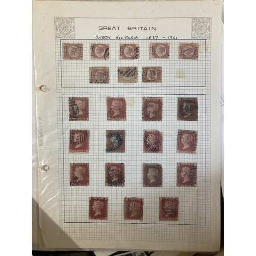 142 - STAMPS GREAT BRITAIN Box with mostly used commemorative sets on album pages, but also some QV-GV use... 