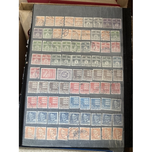 41 - STAMPS : Mixed box with eleven albums and stock books, Italy, Netherlands, Malta, Denmark etc