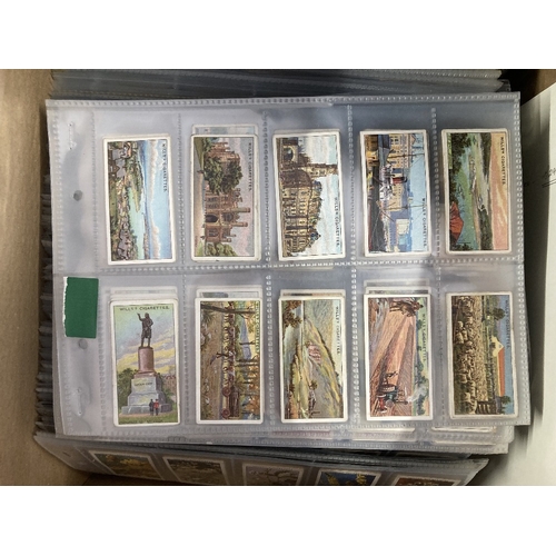 75 - CIGARETTE CARDS : Box with 117 sets all neatly displayed in cigarette card pages. Includes sets from... 