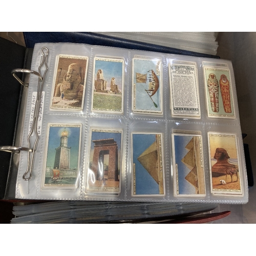 80 - CIGARETTE CARDS : Box with 57 sets, most in albums and all neatly displayed in cigarette card pages.... 