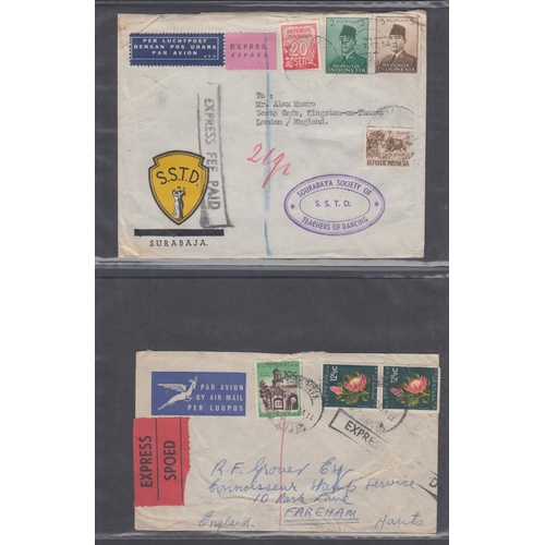 109 - STAMPS POSTAL HISTORY : Express Mail cover 1940's to 1970's 38 GB covers and 43 Foreign