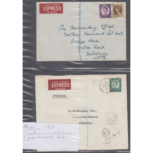 109 - STAMPS POSTAL HISTORY : Express Mail cover 1940's to 1970's 38 GB covers and 43 Foreign