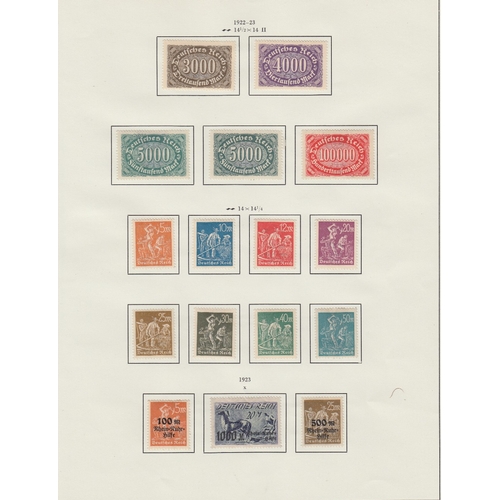 385 - STAMPS GERMANY 1872- 1949 mint collection in a printed album, with some useful classics, Third Reich... 