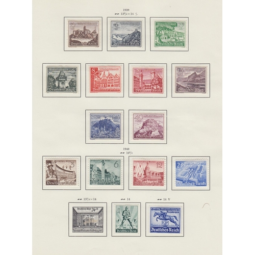 385 - STAMPS GERMANY 1872- 1949 mint collection in a printed album, with some useful classics, Third Reich... 