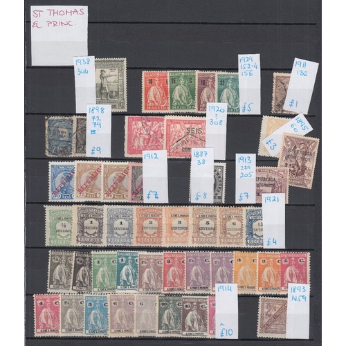 529 - STAMPS POTUGAL : A mint and used selection on nine double-sided stock pages with many useful and bet... 