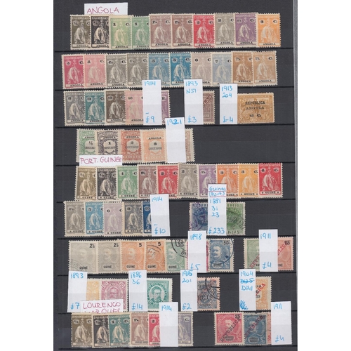 529 - STAMPS POTUGAL : A mint and used selection on nine double-sided stock pages with many useful and bet... 