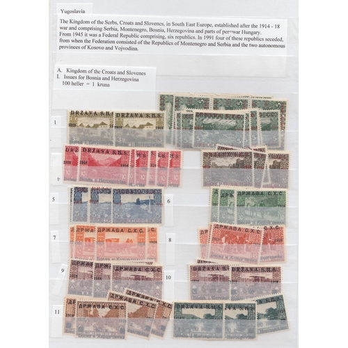 595 - STAMPS YUGOSLAVIA 1918-1962 duplicated selection in a large stockbook, with mint and used issues nea... 