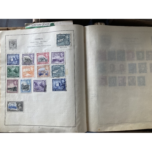 20 - STAMPS : Mixed box of eleven albums, worth viewing as better stamps spotted, better than average sma... 