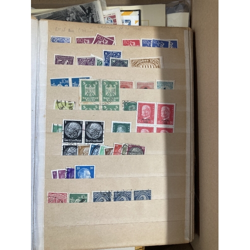 49 - STAMPS : EUROPE, a box with a useful assortment on stockcards, in stockbooks, on album pages etc. So... 