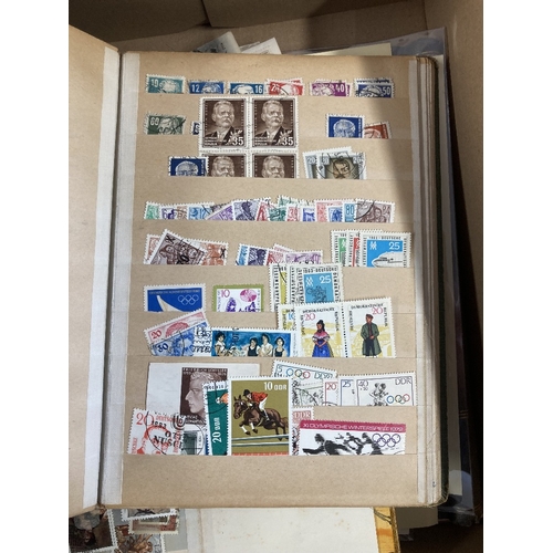 49 - STAMPS : EUROPE, a box with a useful assortment on stockcards, in stockbooks, on album pages etc. So... 