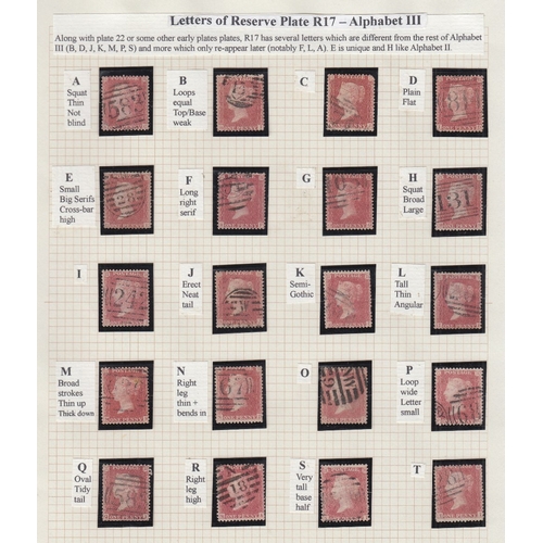 112 - Line Engraved collection in Plymouth album, 41 Plated Penny Blacks (generally mixed condition), nume... 