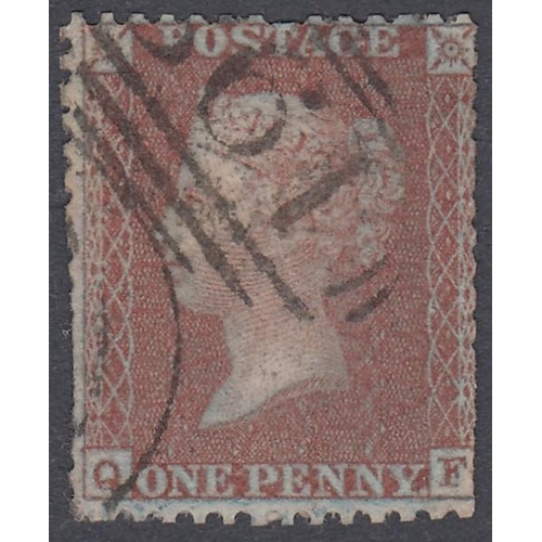 301 - STAMPS GREAT BRITAIN 1855 1d Deep Red Brown perf 14 small crown plate 21 ( QF) scarce, illustrated i... 