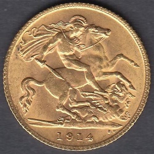 591 - COINS 1914 Gold Half Sovereign in fine condition