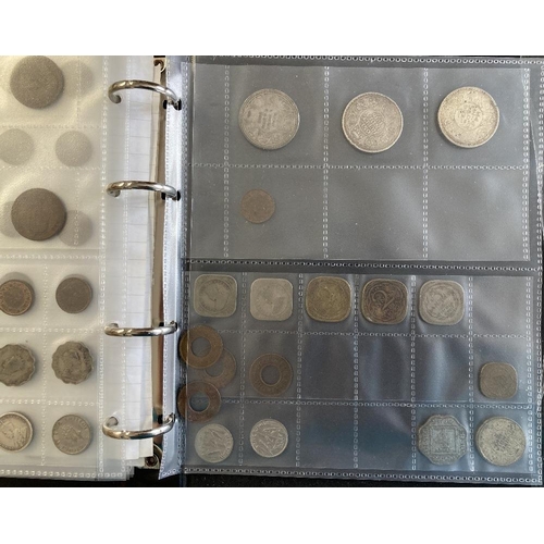 639 - COINS Plastic box of various old UK and Foreign coins mixed condition