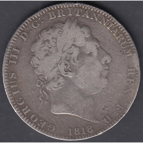 691 - COINS 1818 George III Silver Crown fine condition LV III