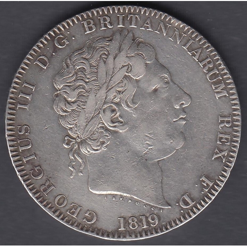 692 - COINS 1819 George III Silver Crown VF to EF condition  LIX