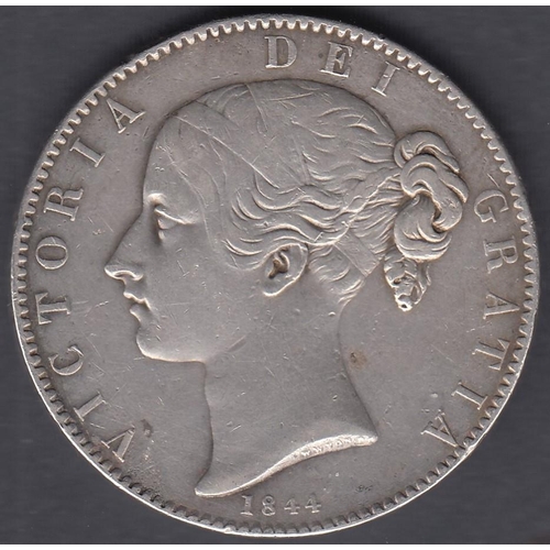 693 - COINS 1844 Young Head Victoria Silver Crown Cinque Foil on edge VF to EF condition