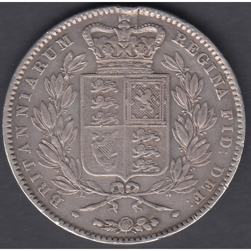 693 - COINS 1844 Young Head Victoria Silver Crown Cinque Foil on edge VF to EF condition