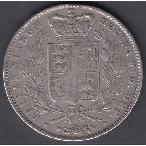 694 - COINS 1845 Young Head Victoria Silver Crown cinque foil VF condition