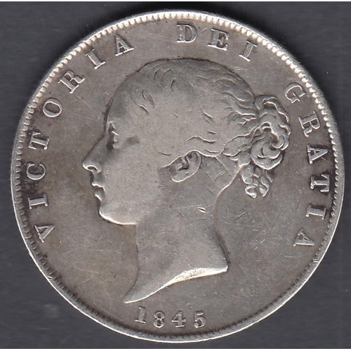 695 - COINS 1845 Victoria Silver Half Crown in F to VF condition