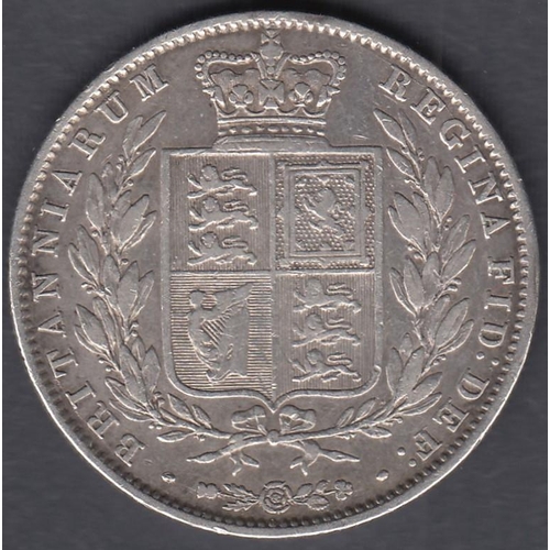 695 - COINS 1845 Victoria Silver Half Crown in F to VF condition