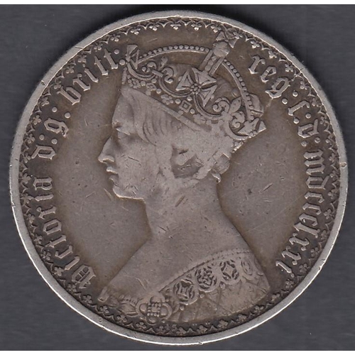 697 - COINS 1871 Victoria Gothic Florin F to VF condition