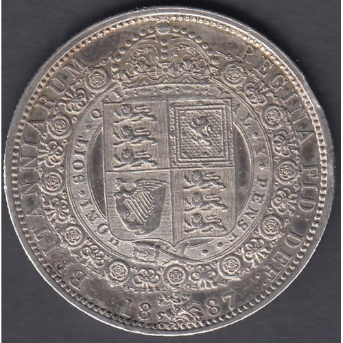 704 - COINS 1887 Victoria Silver Half Crown in VF to EF condition