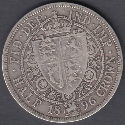 711 - COINS 1896 Victoria Silver Half Crown in F to VF condition