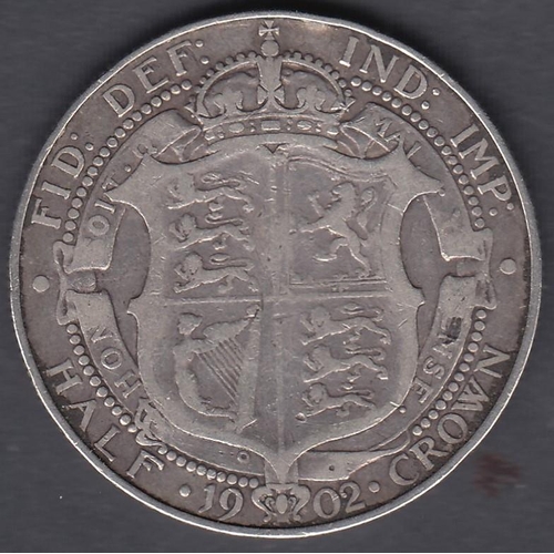 714 - COINS 1902 Edward VII Silver Half Crown VF condition